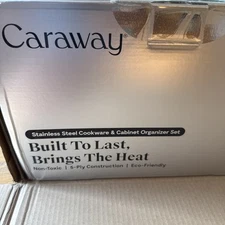 CARAWAY HOME Cookware Set Stainless Steel With Leak Proof Lid Silver 7 - Piece