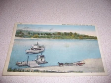 1910s FERRY BOAT on OHIO RIVER, IRONTON, OH. ANTIQUE POSTCARD