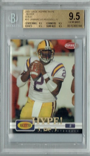 BGS 9.5 Jamarcus Russell 2007 Sage Aspire Hype #H1 Rookie Card Silver Gold 1/1