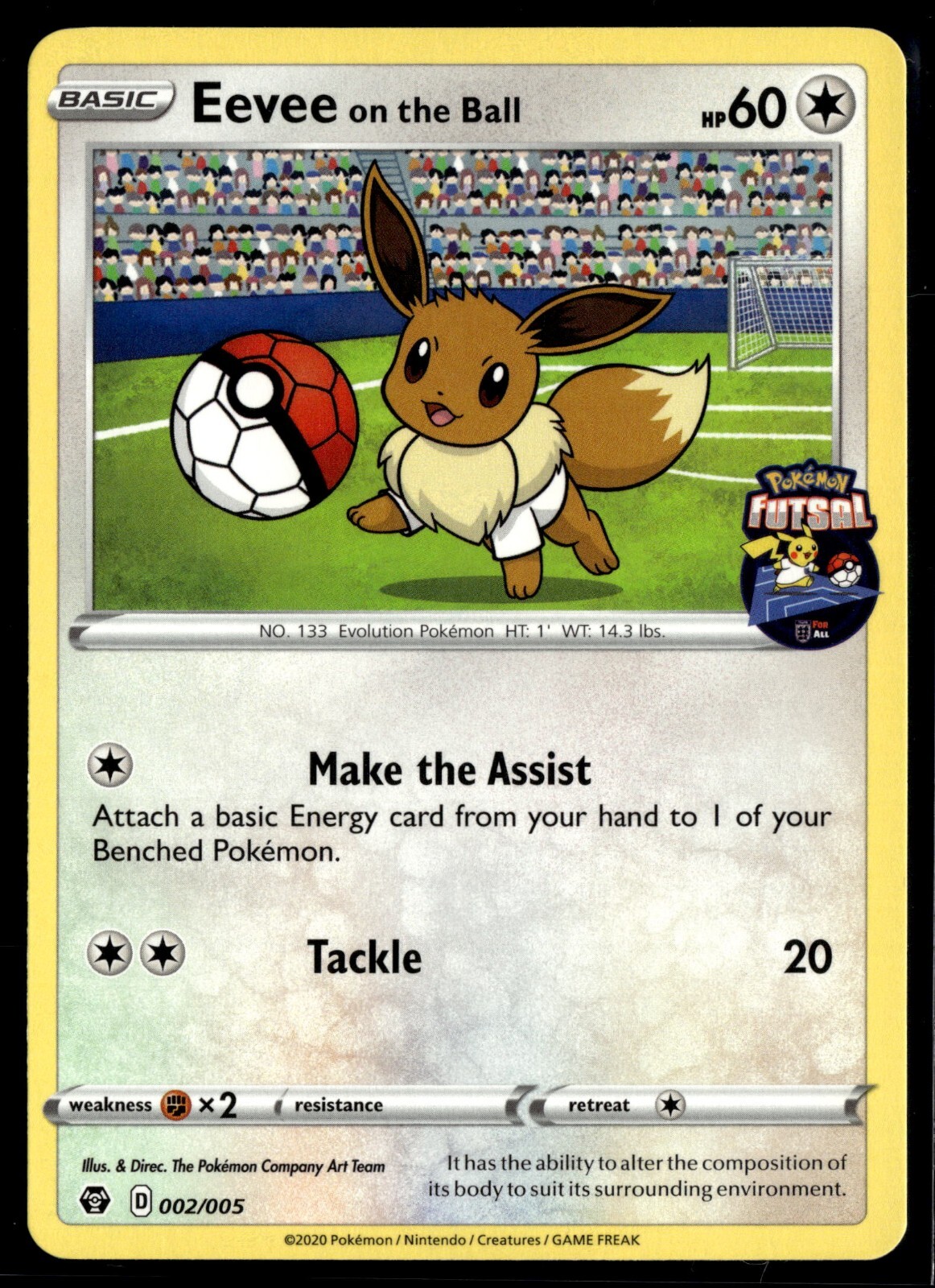 Eevee On The Ball 002/005 Futsal Soccer UK Promo English Pokemon Card (LP)