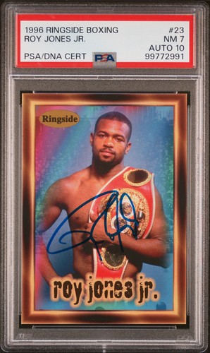 1996 Roy Jones Jr signed card Ringside Boxing #23 ROOKIE PSA 7 AUTO 10 RC Pop 1