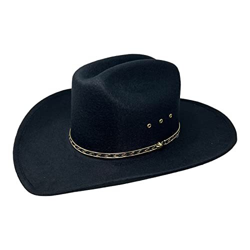 Faux Felt Wide Brim Western Cowboy Hat 
