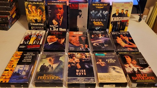 VHS MOB MOVIES LOT MAFIA | GANGSTER FILMS | TRAFFIC | SCARFACE | WISE GUYS 18ct