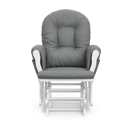 Storkcraft Premium Hoop Glider and Ottoman (White Base, Gray Cushion) - Picture 9 of 10