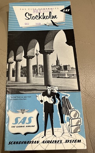 VTG 1959 Scandanavian Airlines Systems SAS City Portrait Stockholm Norway