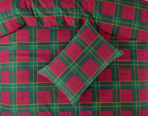 Flannelette Thermal100% Brushed Cotton Flannel Sheet Set Fitted-Flat-Pillow Case - Picture 9 of 15
