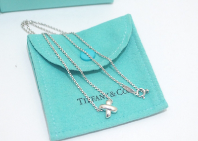 Tiffany & Co. Sterling Silver Mini Signature X Pendant Necklace 16