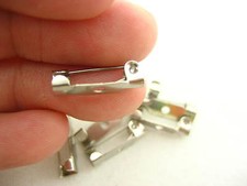 20pcs 0.6inch Silver plated Brooch Backs Bar Pins Catch DIY Brooch Components