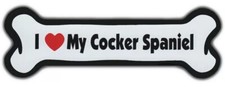 Dog Bone Magnet: I LOVE MY COCKER SPANIEL  Dogs Doggy Puppy  Car Automobile