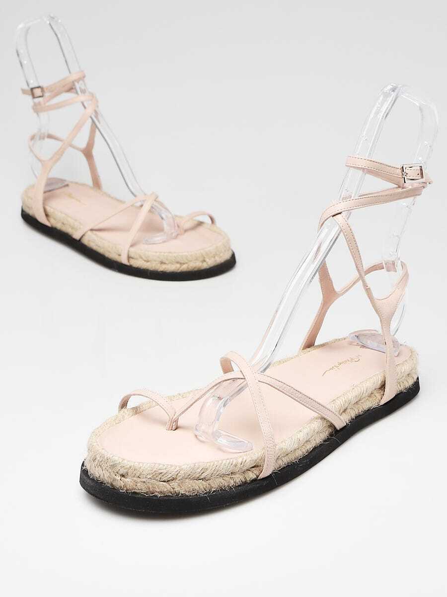 Phillip Lim Light Pink Espadrille Flat Sandals Size