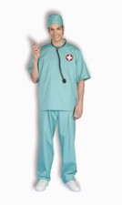 Surgical Scrubs Adult Medical Costume Shirt  Pants Halloween Forum Novelties