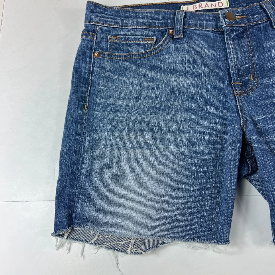 J Brand Jean шорты женщин 29 синий выцветший усы отрезать эластичной джинсовой ткани Jorts - Изображение 2 из 4