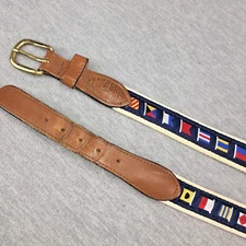 ZEP-PRO Blue Silk Flags Belt - Made in USA - Men's Size 40