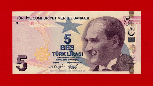 TURKEY 5 LIRA LIRASI (2009 / 2022) UNC Note Sign: Sahap Kavcıoğlu & Tasa Çakmak - Picture 2 of 2