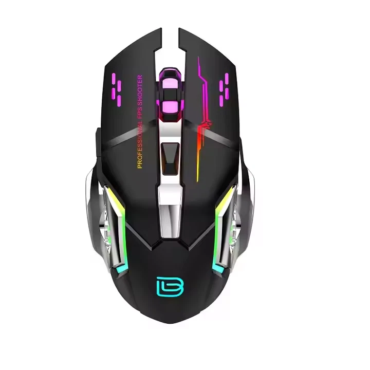 🎮 Wireless RGB Gaming Mouse – Rechargeable | 2400 DPI | Silent Click | 2.4GHz - Image 3 of 4