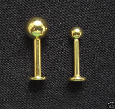 Lippenstecker Lippenpiercing GOLD TITAN Labret versch. Größen STUDIO QUALITÄT 