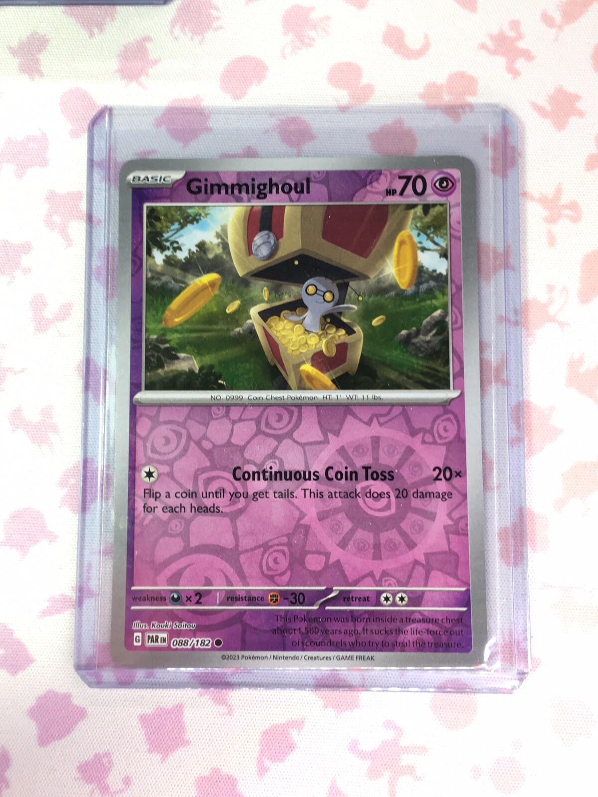 Gimmighoul 88/182 Reverse Holo NM Scarlet & Violet (Paradox Rift) Pokémon Card