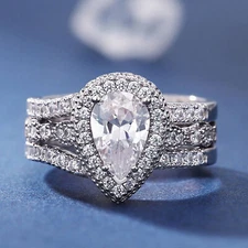 Rings for Women Wedding Bridal Ring Sets 925 Sterling Silver AAAAA Cubic Zircon