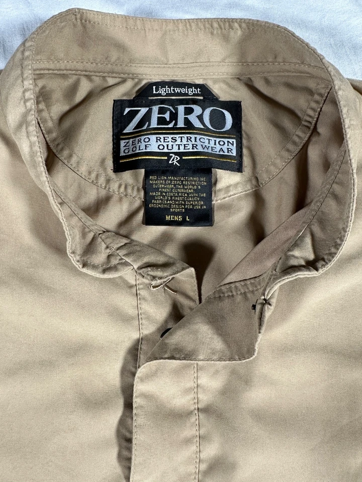 Zero Restriction 1/4 Snap Golf Pullover Sweater Wind Shirt Jacket Tan L Sz Large - Image 4 of 4