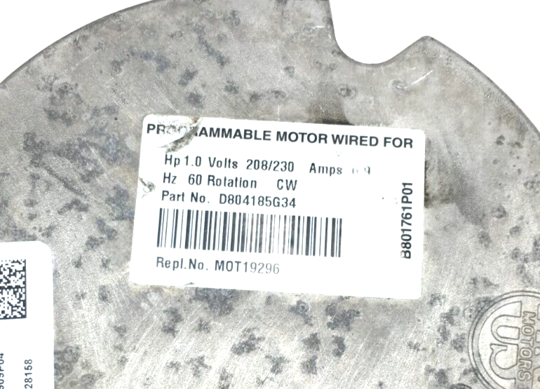 Nidec M55PWUPR-0412 Programmable ECM Module ONLY D804185G34 CCW LE