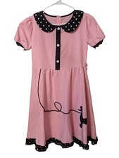 Halloween Girls 50s Costume Sock Hop Poodle Skirt Dress Petticoat XL