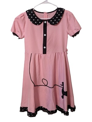 Halloween Girls 50s Costume Sock Hop Poodle Skirt Dress Glasses