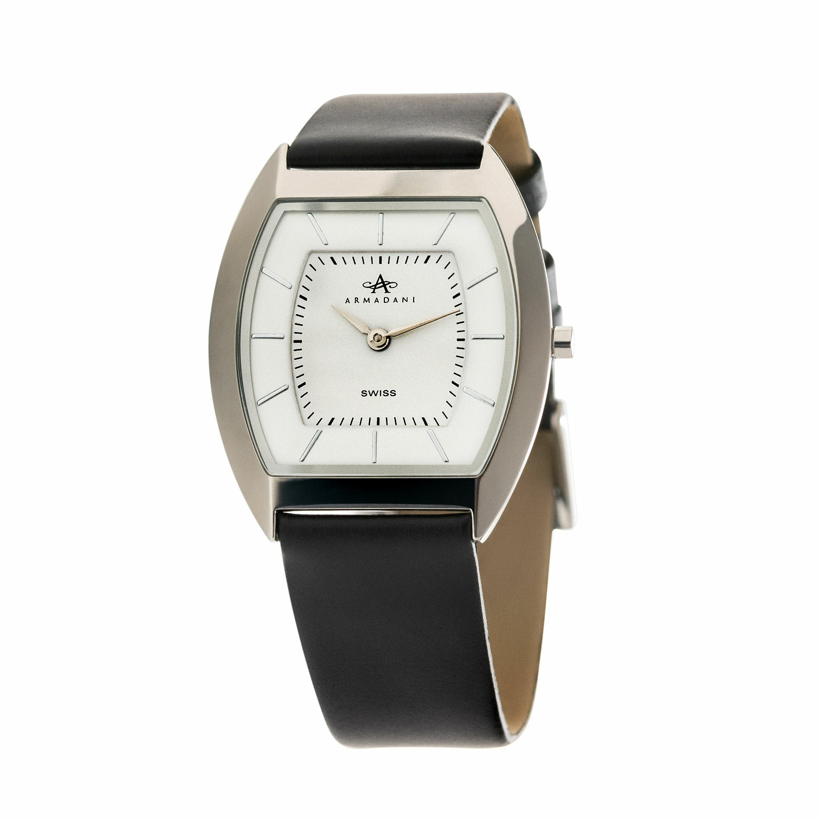 Armadani Fashion Black Matted Leather Band / White Face Watch eBay