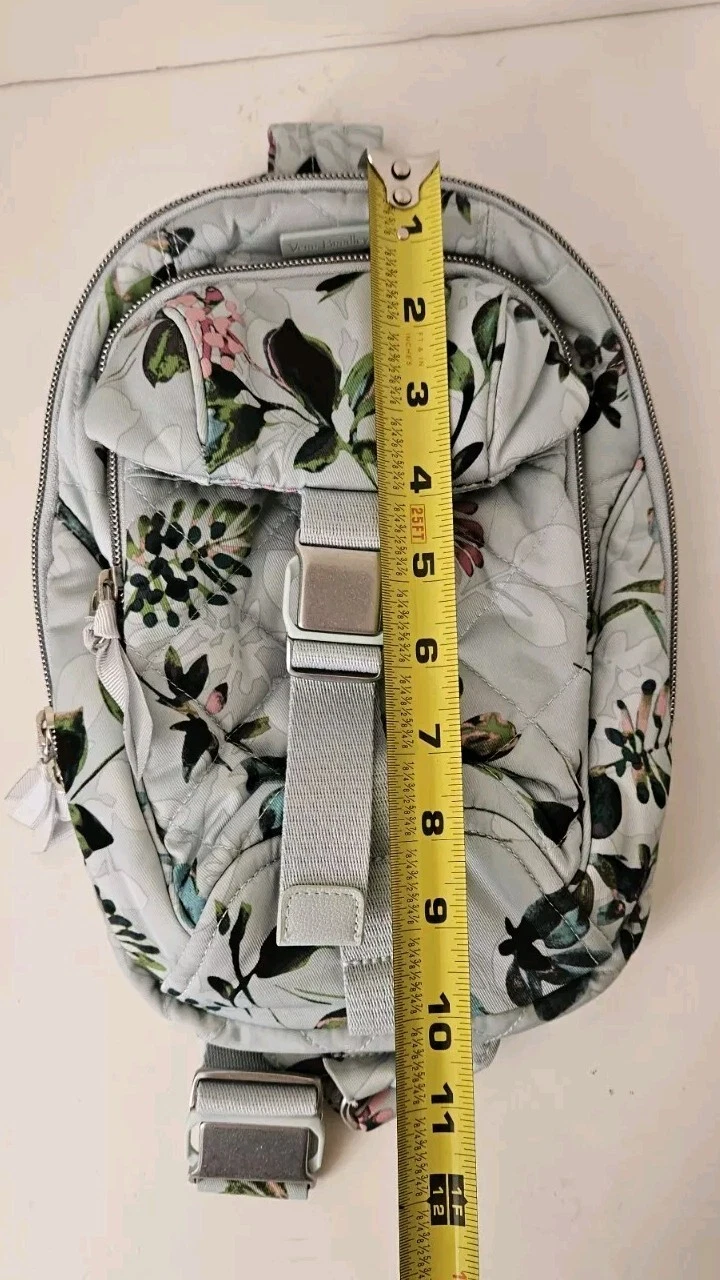 Zaino Vera Bradley Utility Sling acqua di mare fiori cintura borsa twill autentico