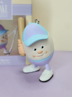 Hallmark Keepsake Easter Ornament 1992 Eggs in Sports Baseball  Cake Topper MIB