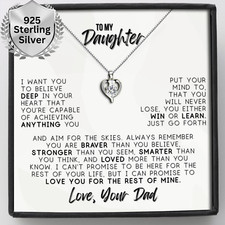 To My Daughter Necklace, Gift for Daughter from mom, Daughter Father Necklace