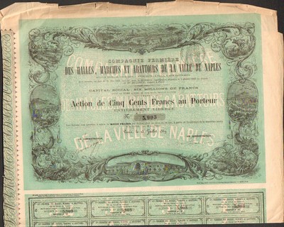 TOP DECO => Halls, Markets & Slaughterhouses of the City of NAPLES 1869 (ITALY) (O)