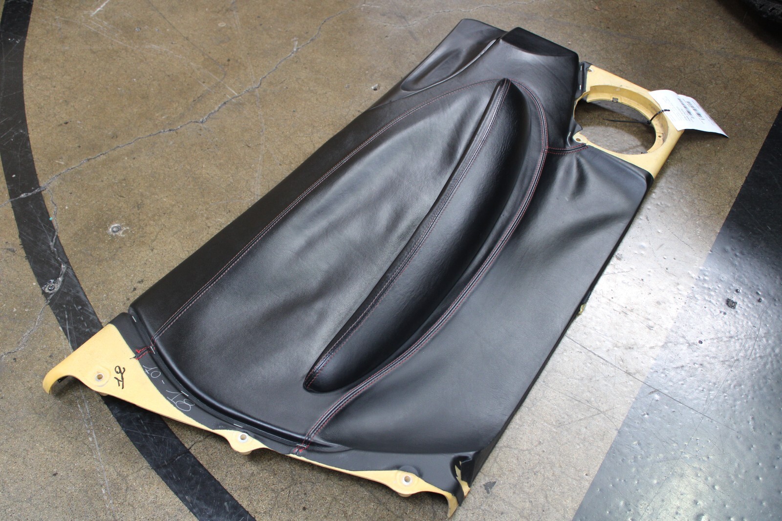 Ferrari 360 LH, Front Door Panel, Black w/Red Stitching, Used, P/N 65007600
