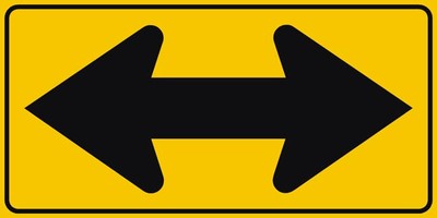 W1-7 Two Direction / Double Arrow Sign Reflective Aluminum Sign