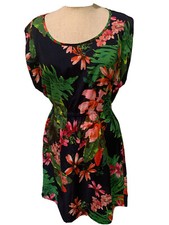 MNG Collection Mango Tropical Floral Palm Dress Navy Size 4  Summer Sleeveless