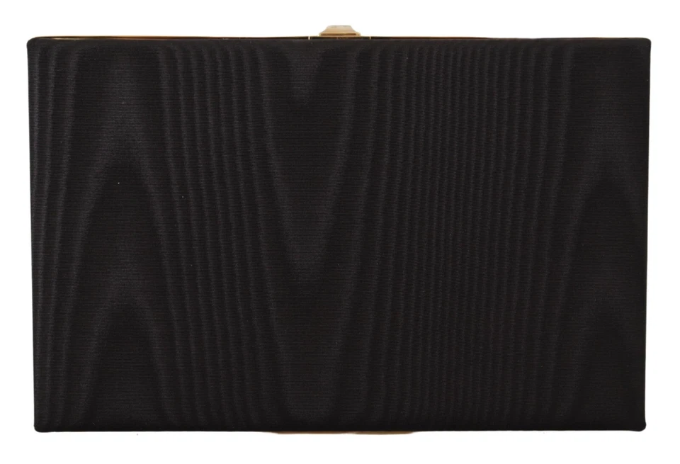 DOLCE & GABBANA Bag Black Silk Gold Frame Clutch Evening Party Purse RRP $3500 - Image 3 of 4