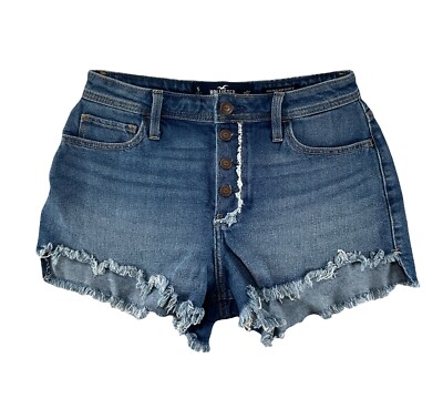 Hollister Mom Jean Shorts High Rise Waisted Frayed Cut Off 3