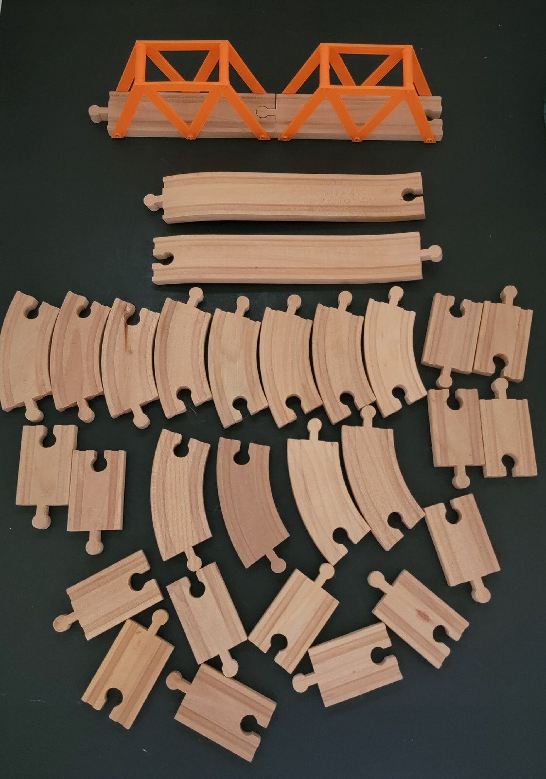 Thomas and Friends Wooden Railway Track Set Bulk Lot of 40 With Bridge ...