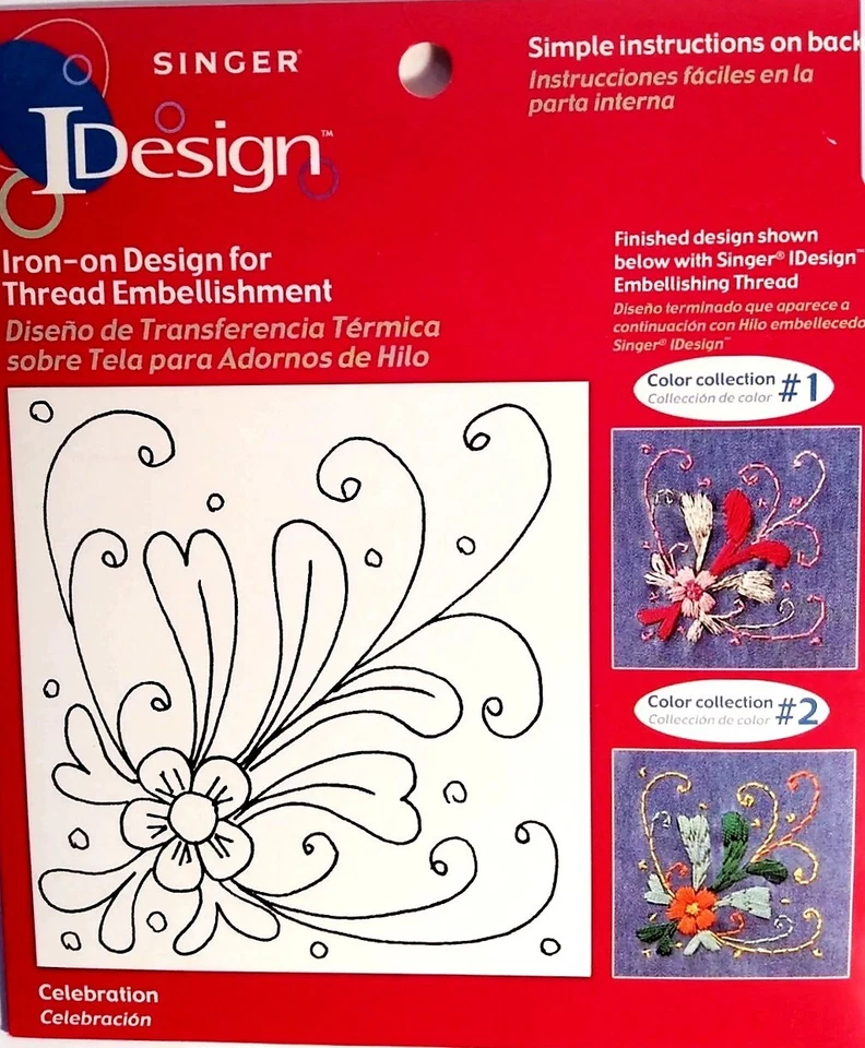 6 "Singer iDesign" IRON-ON Floral Design for Thread or Marker Embellishment Lot - Image 2 of 4
