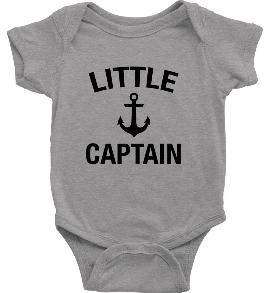 Pequeño Capitán Náutico Bebé Body Mameluco Trajes Bebé Raglán Bebés Ropa Foto 2 de 2