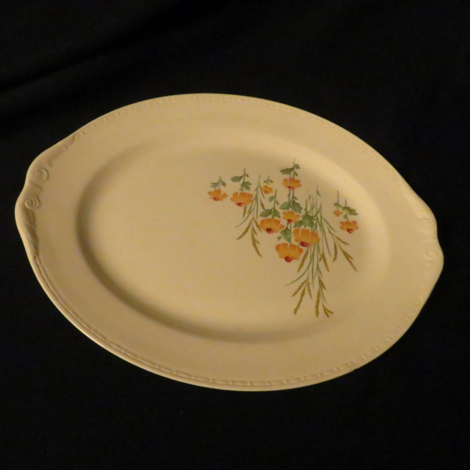 Homer Laughlin Eggshell Georgian Platter In A Black-eyed Susan Pattern