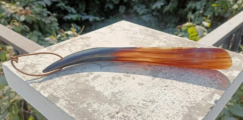 Shoe Horn LongHandle Ox Natural Finished Real Horn Personalized