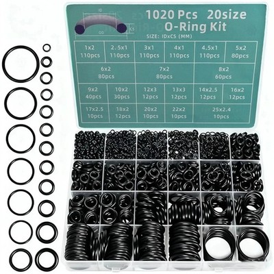 1020PCS O-Ring Assortment Kit | 20 Metric Sizes for Car Repair, Faucet, Air, Gas