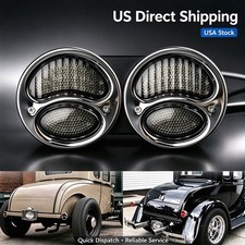 For 1948 Dodge Truck A Chrome Led Hot Rat Street Rod Car Truck Tail Lights