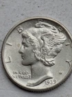 1939 Mercury Silver Dime AU  90% 10 Cent  B
