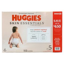 Huggies Skin Essentials Baby Diapers, Size 5 27 lbs. , 112ct.