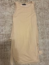 LILLUSORY Women's Casual Sleeveless Bodycon Beach Tank Ruched Mini Dress