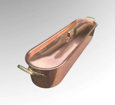 Vintage French Hammered Copper Fish Pan Poacher Poissonnière 5.5 Kg