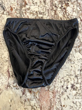 True Vintage Victoria's Secret Second Skin Satin Hipster Panty Black Medium