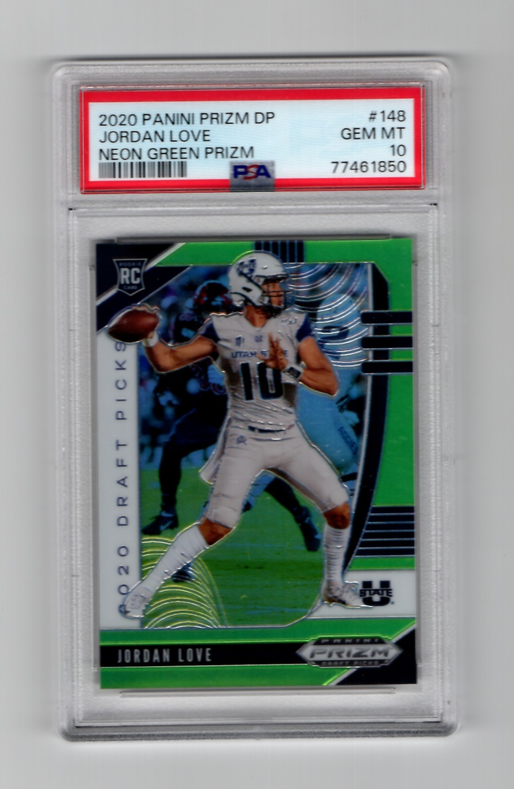 Jordan Love Panini Prizm Draft Picks #148 Neon Green Prizm