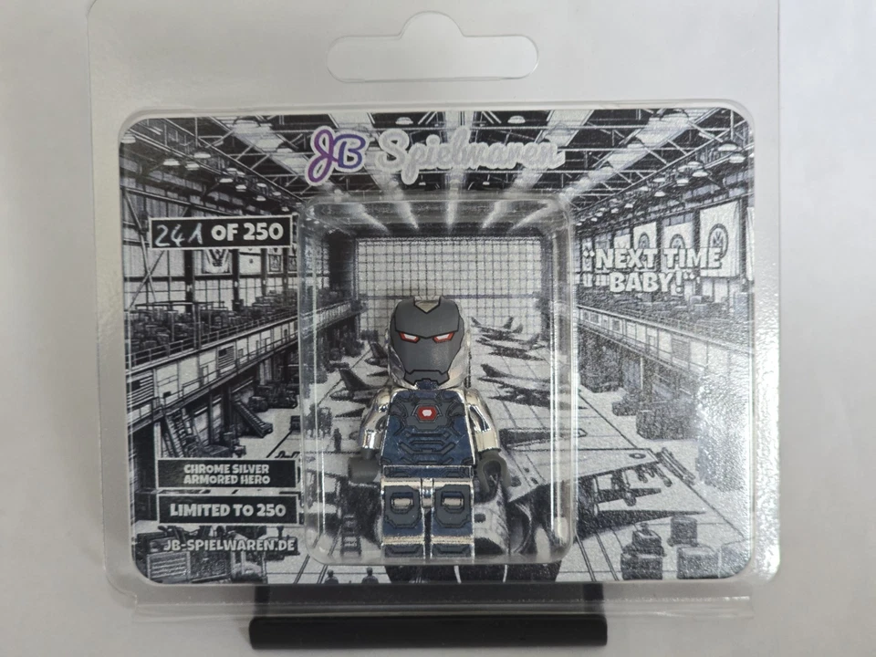 JB Spielwaren Custom Minifigur Chrome Silver Armored Hero IronMan #/250 aus Lego